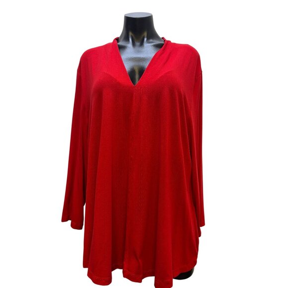 Alembika Red Long Sleeve Top Viscose Blend L - Picture 1 of 4